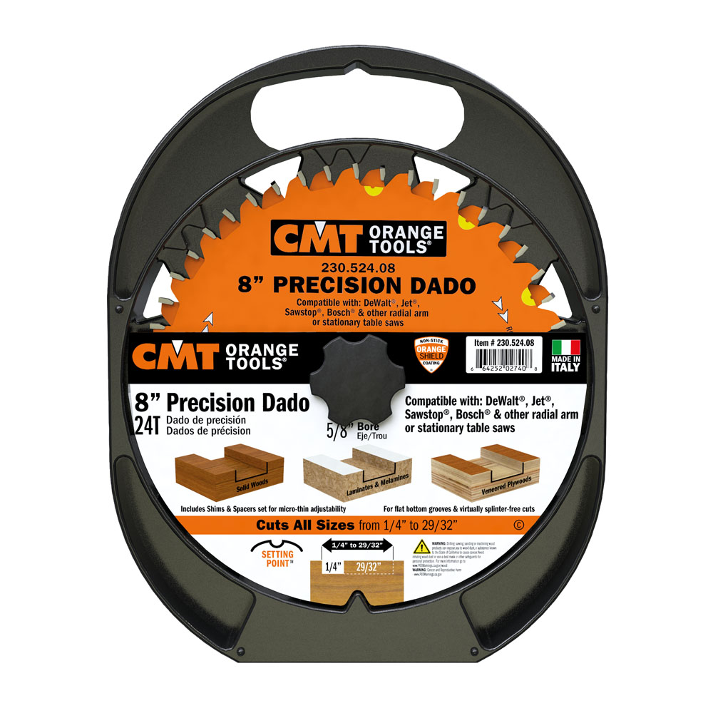 CMT Presisjon Dado Sagblad 8″ D=200×15,87 6,35-22,2 mm Z=24 F