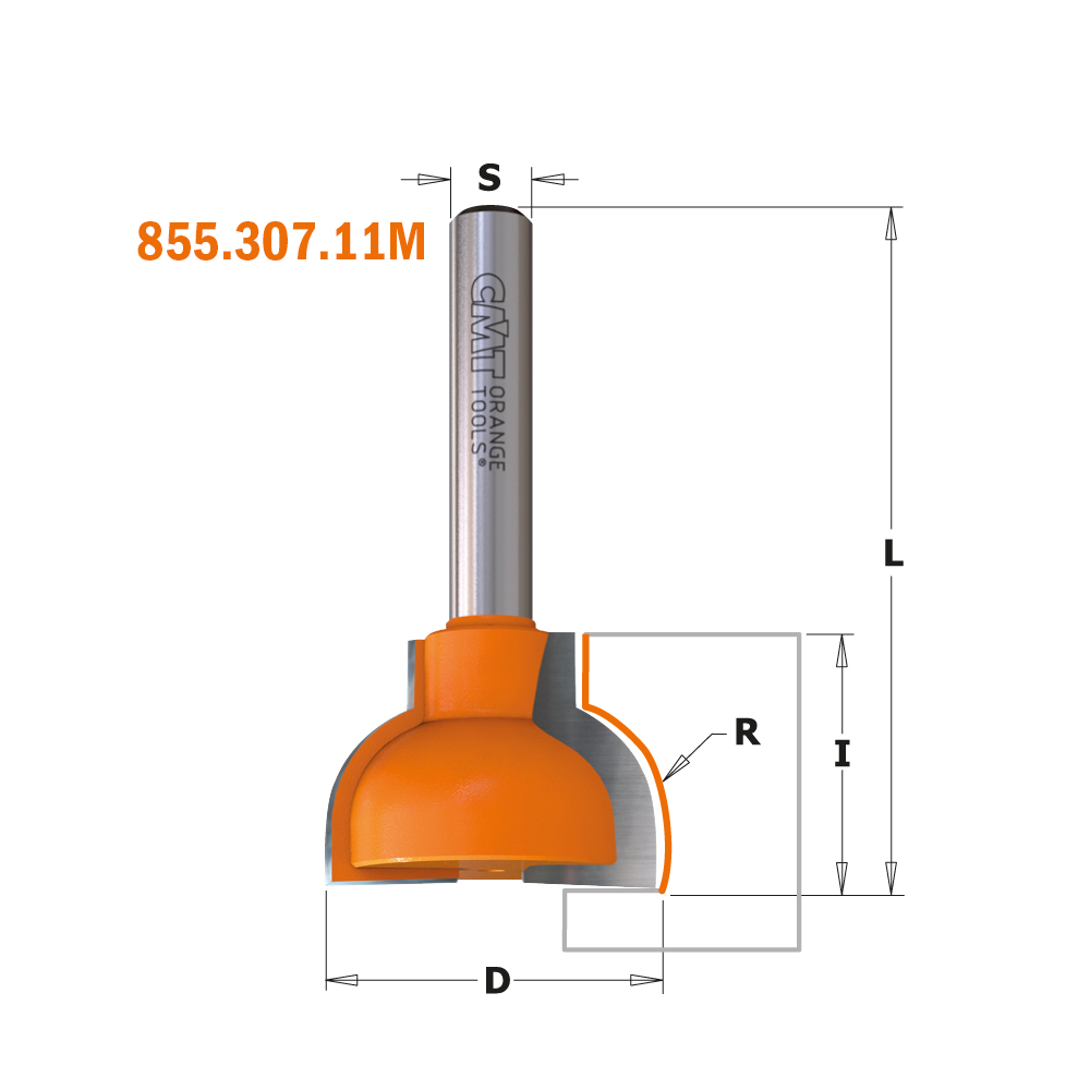 CMT Avrundingsfres, Radius 10mm