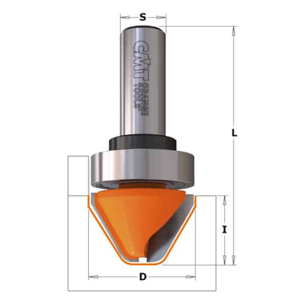 CMT Skriftfres HM(60°) med lager S=12mm