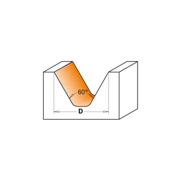 CMT Skriftfres HM(60°) S=12mm