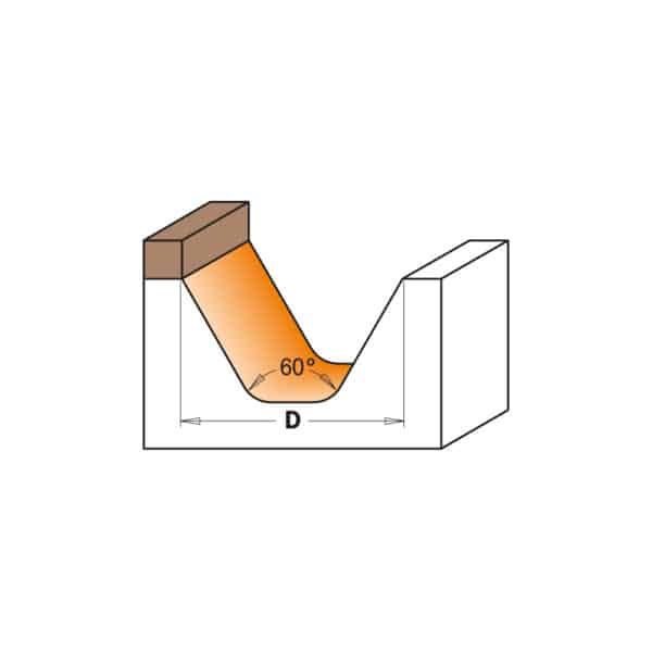 CMT Skriftfres HM(60°) med lager S=12mm