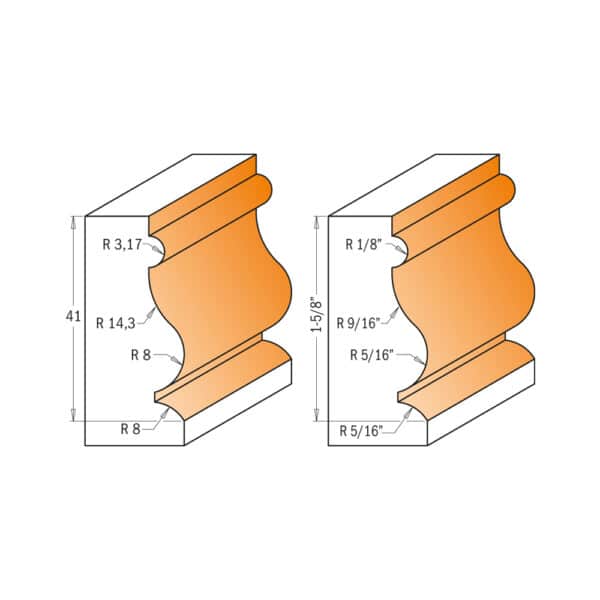 CMT Profilfres m/lager med 12mm tange