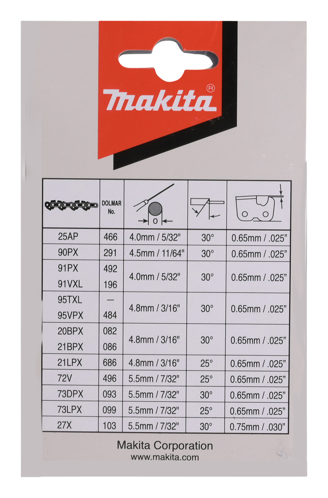 Makita Sagkjede: 56 ledd, 3/8, 1,1 mm 16″/400 mm