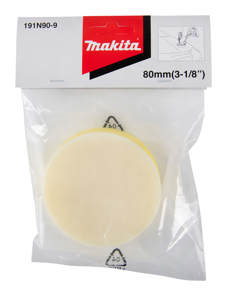 Makita Polersvamp 80mm, gul
