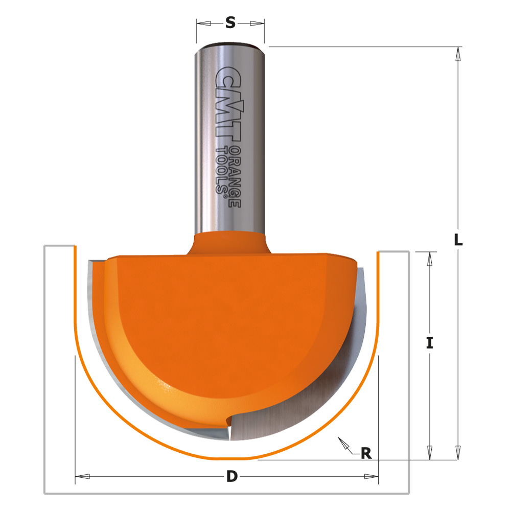 CMT Rundfres/Hulkil R=25,4mm S=12,7mm