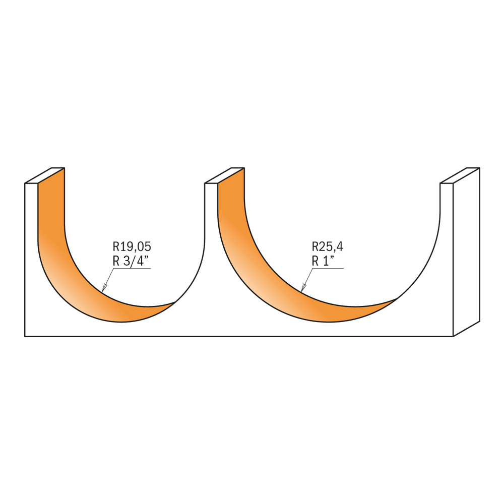 CMT Rundfres/Hulkil R=25,4mm S=12,7mm