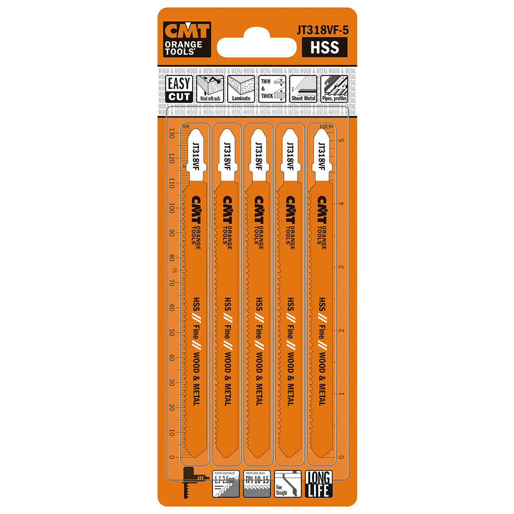 CMT Stikksagblad Easy CUT BIM T-skaft 132×1,7 10/15 5-pk.