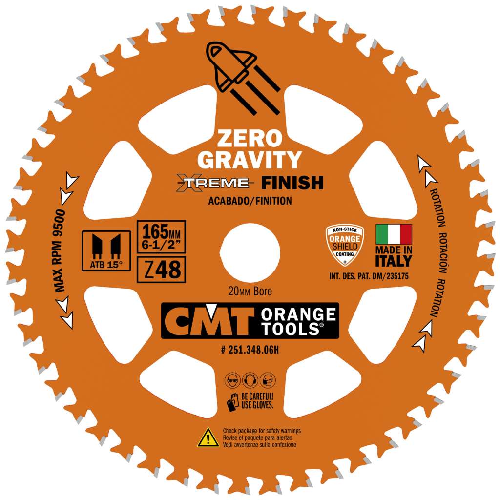 CMT Sagblad 165×1,8×20 Z=48 ATB Zero Gravity Extreme finish
