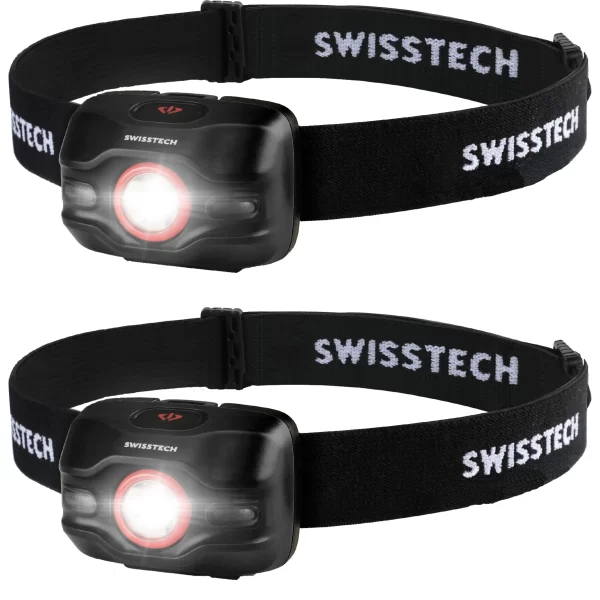 SWISSTECH 2 stk. Hodelykt sort – 250 lumen