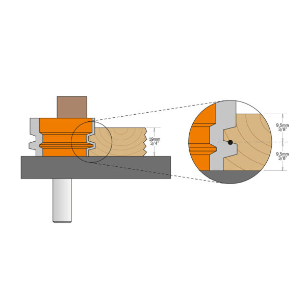 CMT 955.501.11 Omvendt limfugefres S=12mm