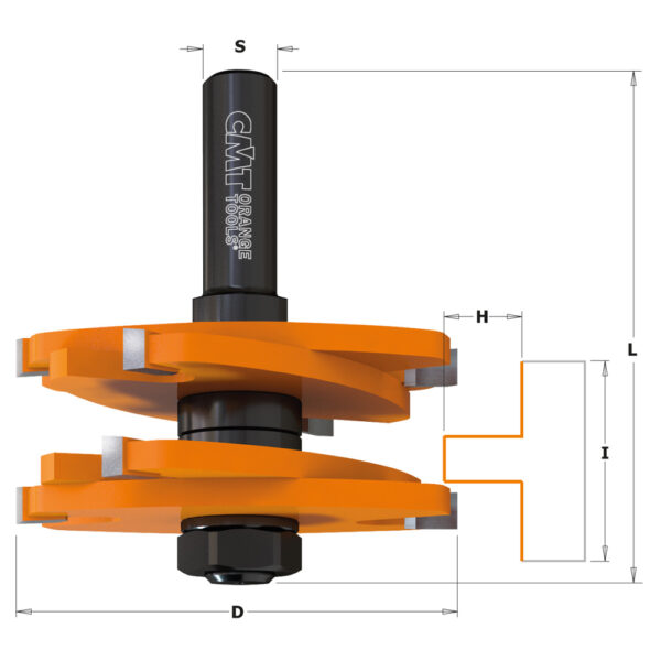 CMT 900.627.11 Tappe fresesett – 12mm tange