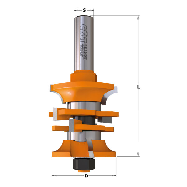 CMT 955.806.11 To-delt inngangsdør fresesett – 12mm tange