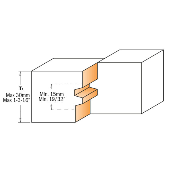 CMT 955.501.11 Omvendt limfugefres S=12mm