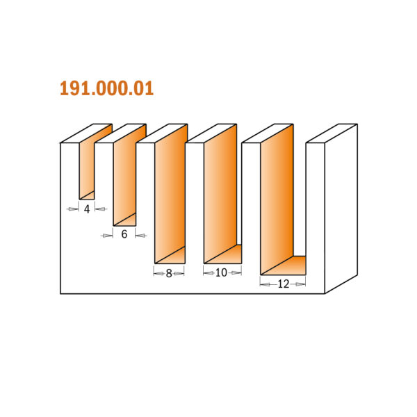 CMT 191.000.01 HM Spiralbitssett 5 deler Upcut  S=8mm