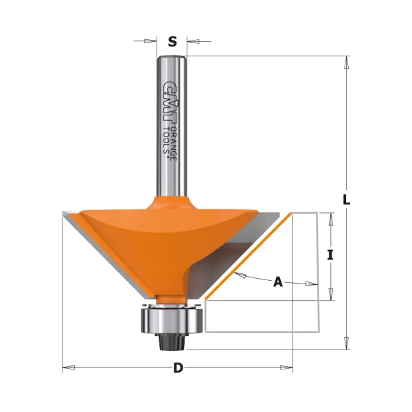 CMT 936.950.11 Fasfres med kulelager(45°) Tange=12mm