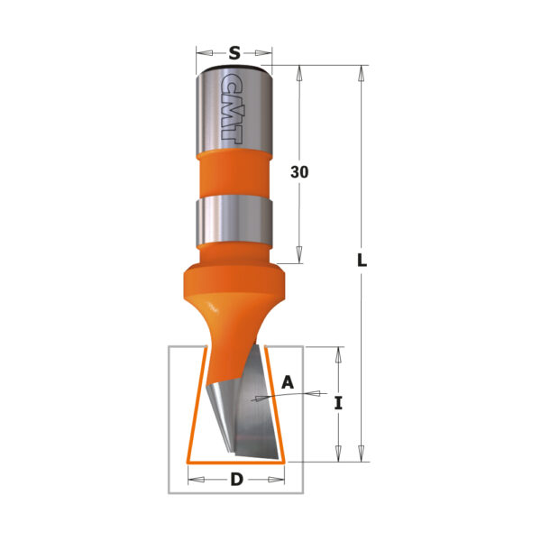 CMT 522.140.11 Sinkfres/Gradfres 9°, 12mm tange