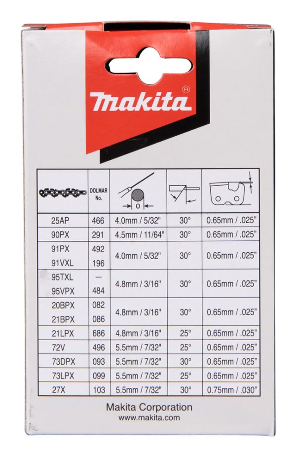 Makita 191H00-0 Sagkjede: 40 ledd, 3/8, 1,1 mm, 10″/250 mm