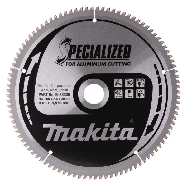Makita B-33336 Specialized sagblad til aluminium. 260x30mm 100Z