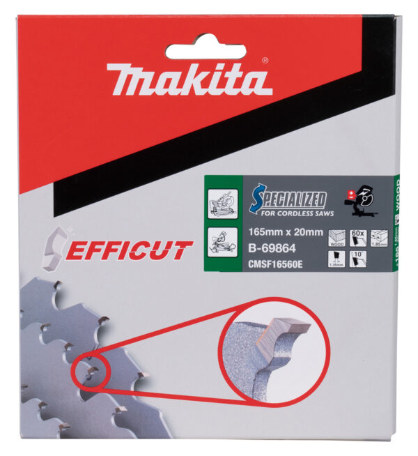 Makita B-69864 Efficut T.C.T. sagblad til treverk. 165x20mm 60Z