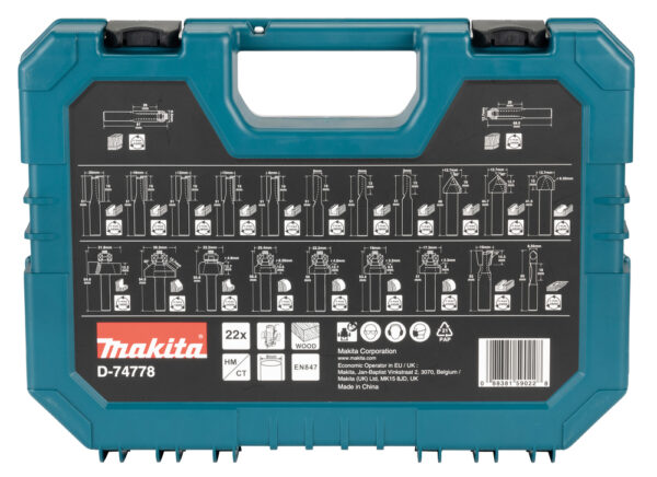 Makita Fresesett 22 deler 8mm tange