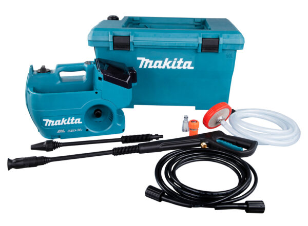 Makita DHW082ZK 18Vx2 høytrykksvasker som ikke er avhengig av 220V eller vannslange. Uten batterier.