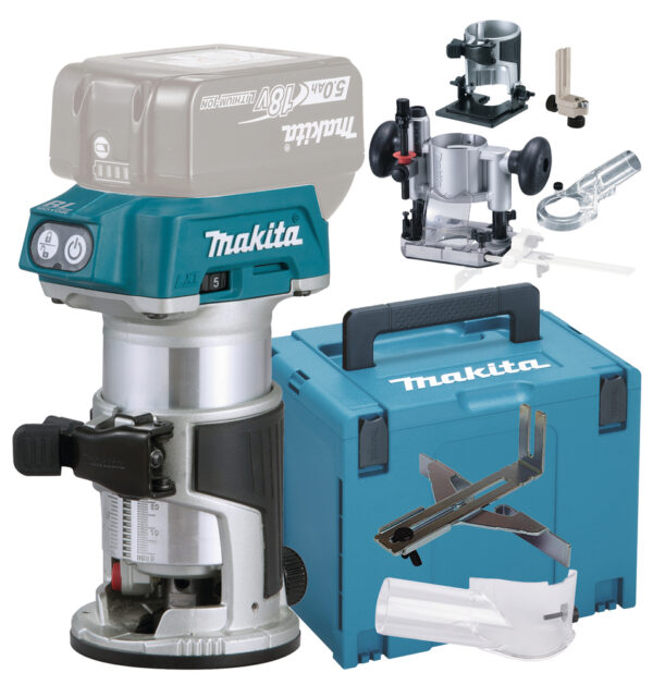 Makita DRT50ZJX5 18V Overfres/kantfres 6 og 8mm tange. Uten batteri.