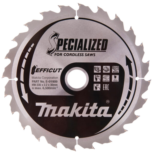 Makita E-01909 Specialized sagblad til tre 235x30mm 24Z