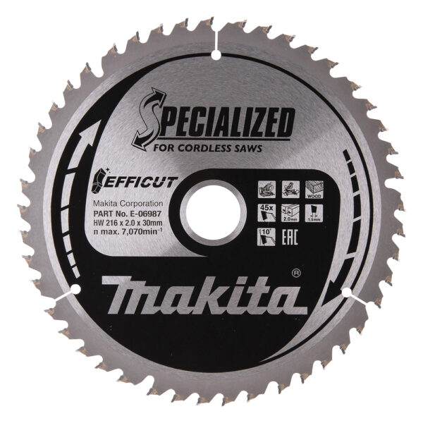 Makita E-06987 Efficut sagblad til tre 216x30mm 45Z