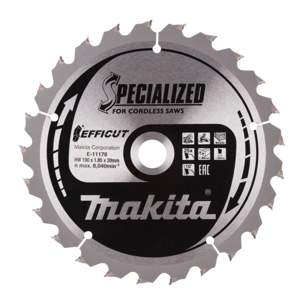 Makita E-11178 Sirkelsagblad Efficut T.C.T., 190 x 20 mm, 25 T