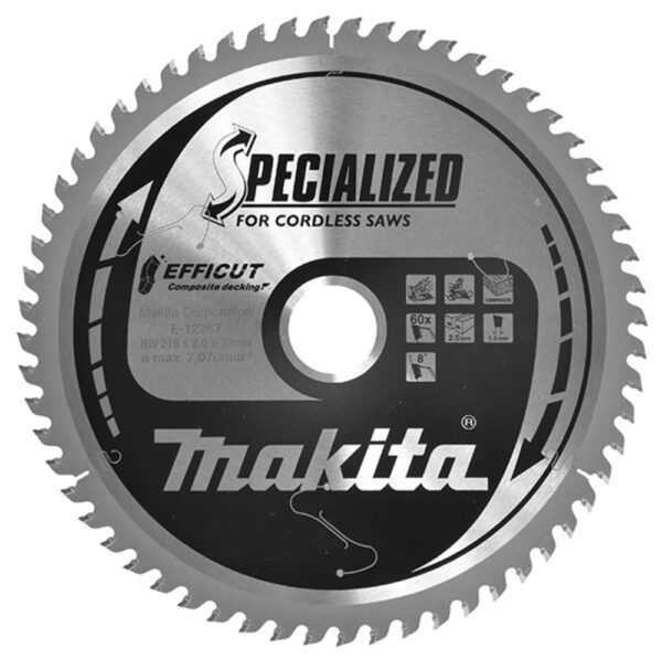 Makita E-12267 Sagblad Efficut T.C.T. 216x30mm 60Z