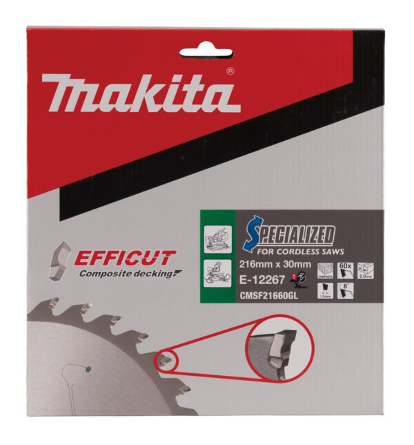 Makita E-12267 Sagblad Efficut T.C.T. 216x30mm 60Z