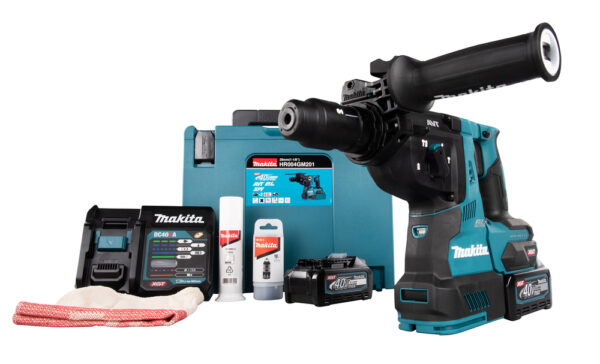 Makita HR004GM201 40V Børsteløs kombihammer SDS+ 28mm 2,9J med 2x40V batterier og lader