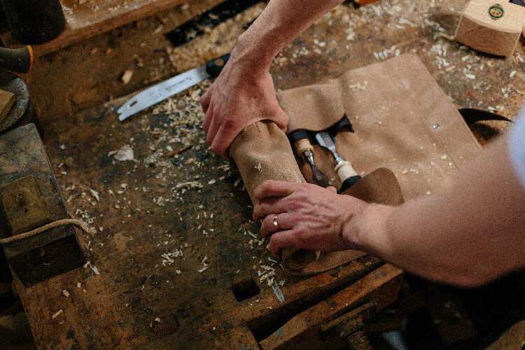 Kirschen Stemjernsett med bøkeskaft, lærfutteral 6-10-12-16-20-26mm