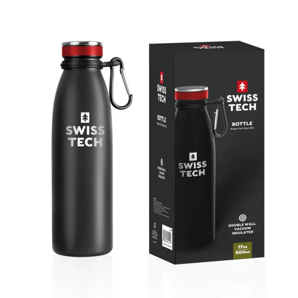 SWISSTECH Drikkeflaske 500ml – Sort