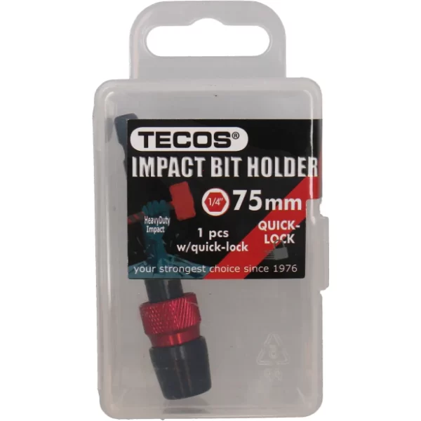 Tecos Impact Bitsholder m/lås 1/4″x 75mm